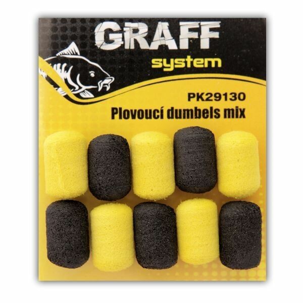 Graff: Plovoucí dumbels 7x13mm Černá/Žlutá 5ks