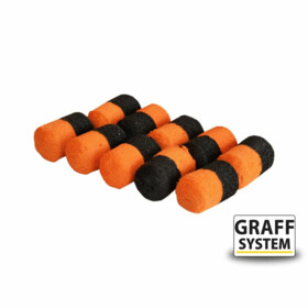 Graff: Zig-Rig Plovoucí váleček 7x13mm Černá/Oranžová 10ks