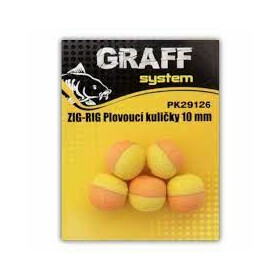Graff: Zig-RigPlovoucí kulička 10mm Žluto-oranžová 5ks