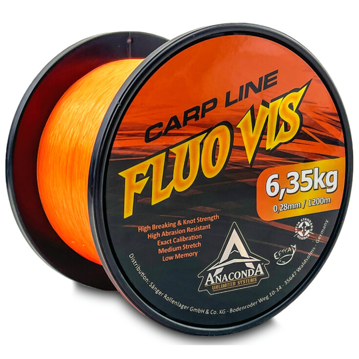 Anaconda vlasec Fluo Vis 0,36 mm 1200 m oranžová
