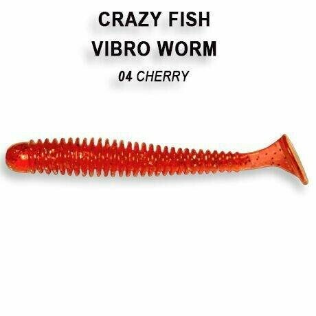 Vibro worm 5cm 4 cherry