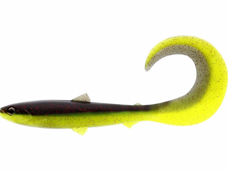 BullTeez Curltail 14cm 15g Black Chartreuse 2ks.