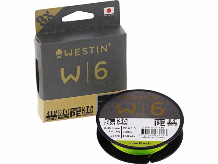 Šňůra: Westin W6 8 Braid Lime Punch 0,128mm 5,5kg 135m