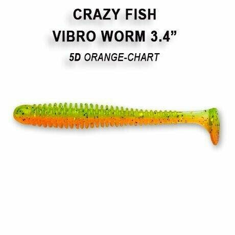 Vibro Worm 8,5 cm barva 5D orange chart