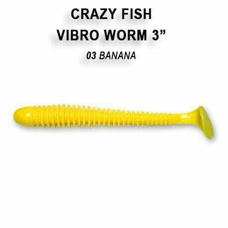 Vibro Worm 7,5 cm 3 banana