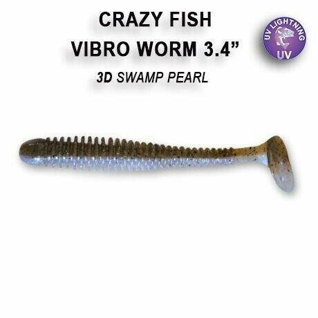 Vibro Worm 8,5 cm barva 3D swamp pearl floating
