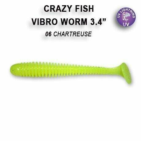 Vibro Worm 8,5 cm barva 6 chartreuse floating