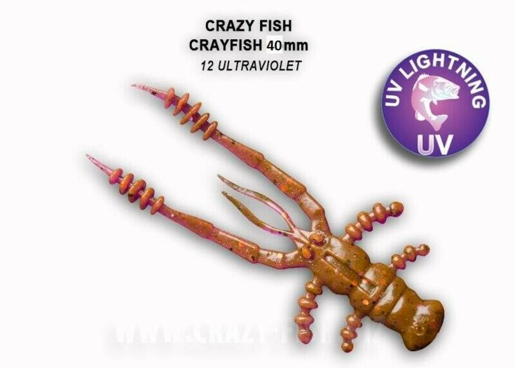 Crayfish 4,5cm 12 ultraviolet balení 8 kusů