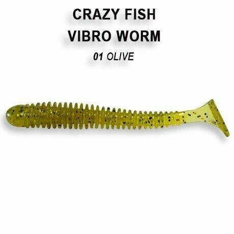 Vibro Worm 5 cm 1 olive
