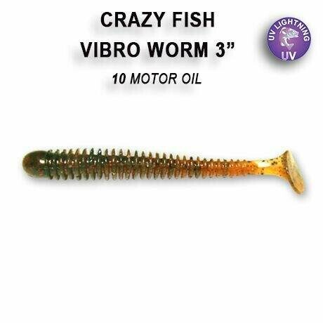 Vibro Worm 7,5 cm 10 Motor oil