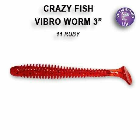 Vibro Worm 7,5 cm 11 rubby