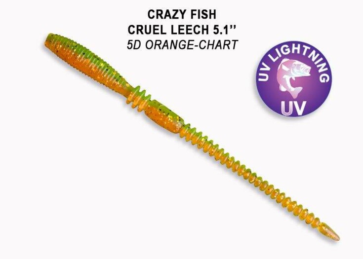 Cruel Leech 130 mm 5D orange chart balení 6ks