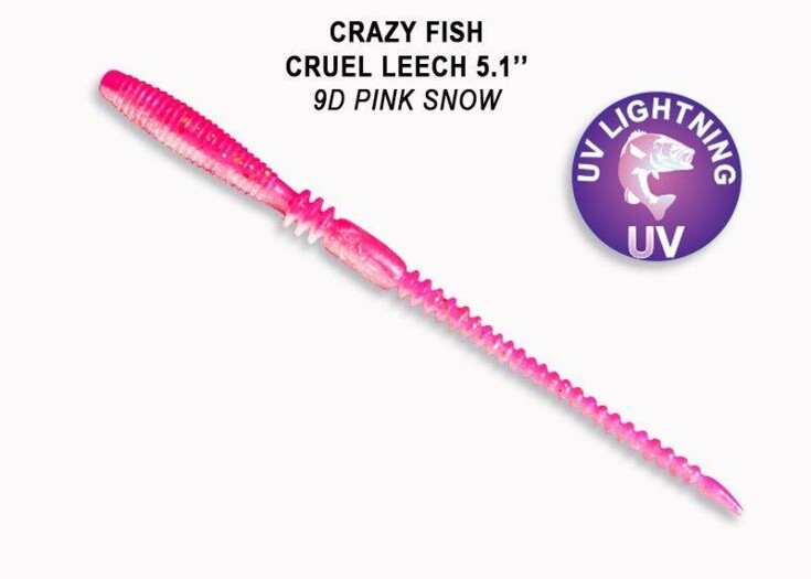 Cruel Leech 130 mm 9D pink snow balení 6ks