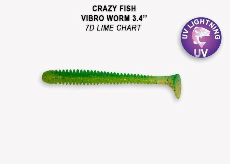 Vibro Worm 8,5 cm barva 7D lime chart floating