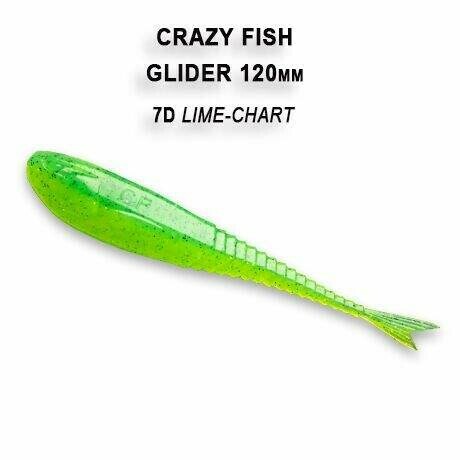 Glider 12cm barva 7D lime chart floating