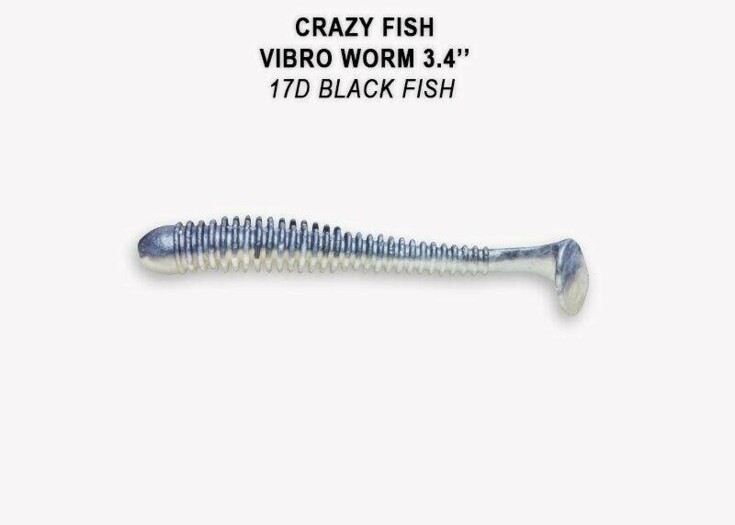 Vibro Worm 8,5cm barva 17D black fish floating