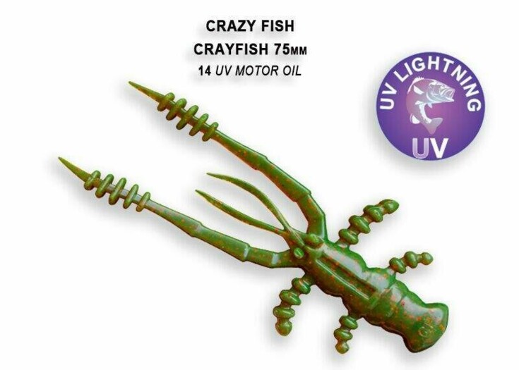 Cray Fish 7,5cm barva 14 motor oil balení 7 kusů