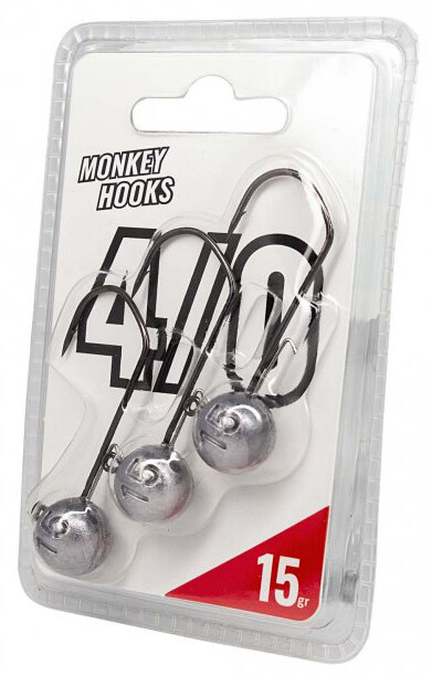 Monkey Lures Jigová hlavička MNKY Hook 4/0 RAW 3ks