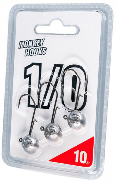 Monkey Lures Jigová hlavička MNKY Hooks 1/0 Raw 3ks