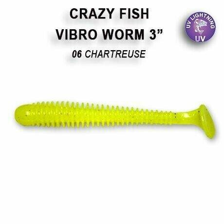 Vibro Worm 7,5 cm 6 charteuse