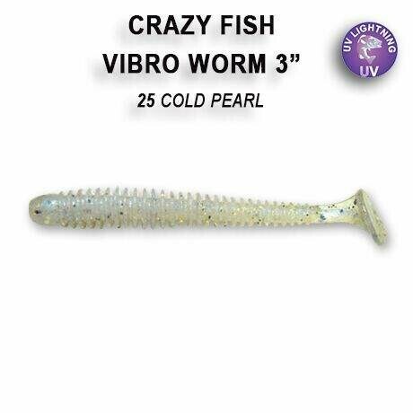 Vibro Worm 7,5cm barva 25 cold pearl