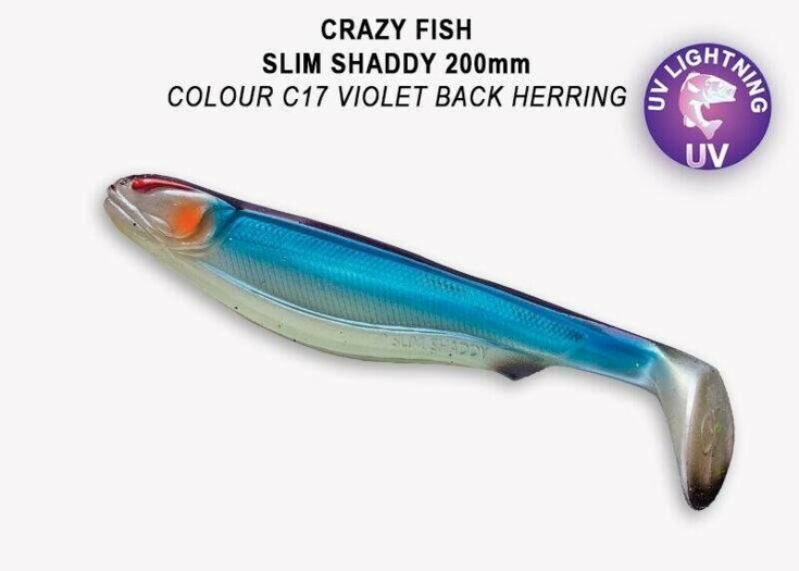 Slim Shaddy 8" 20cm color C17 violet back herring váha 63g