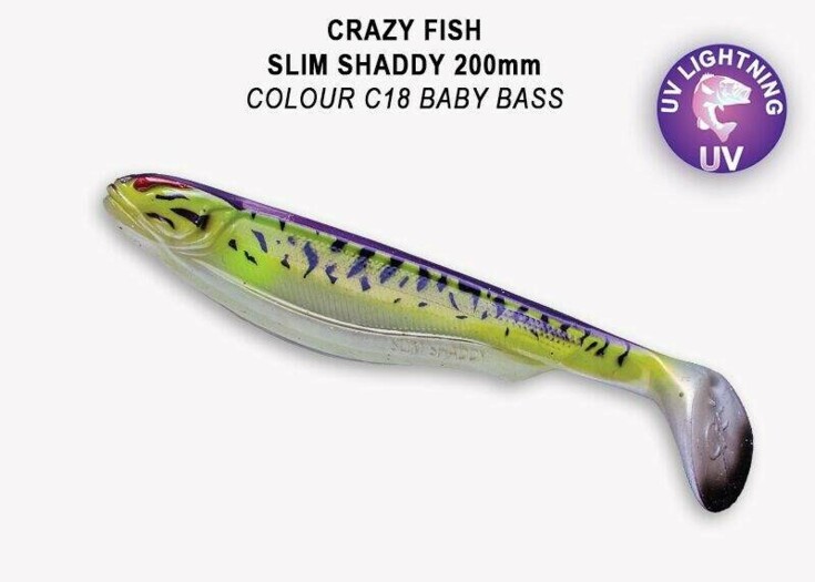 Slim Shaddy 8" 20 cm color C18  Baby Bass váha 63g