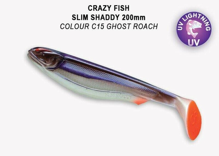Slim Shaddy 8" 20cm color C15 Ghost roach váha 63g