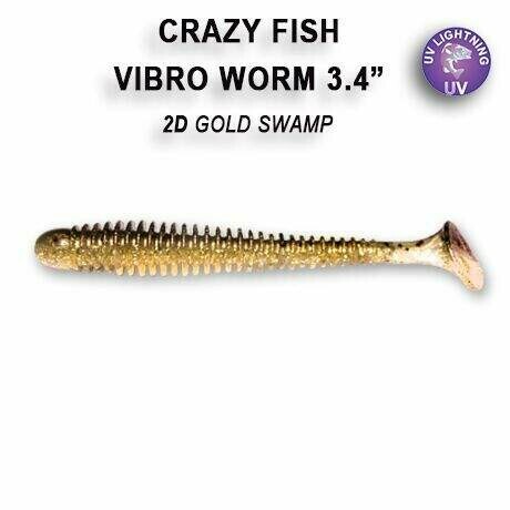 Vibro Worm 8,5 cm barva 2D gold swamp