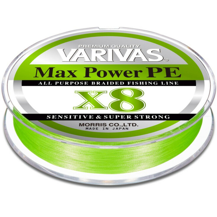 Šňůra VARIVAS Max Power PE X8 Lime Green #0,6 150m 0,128mm 6,58kg