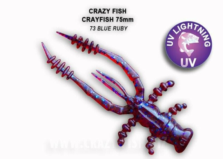 Cray Fish 7,5cm barva 73 blue ruby balení 7 kusů