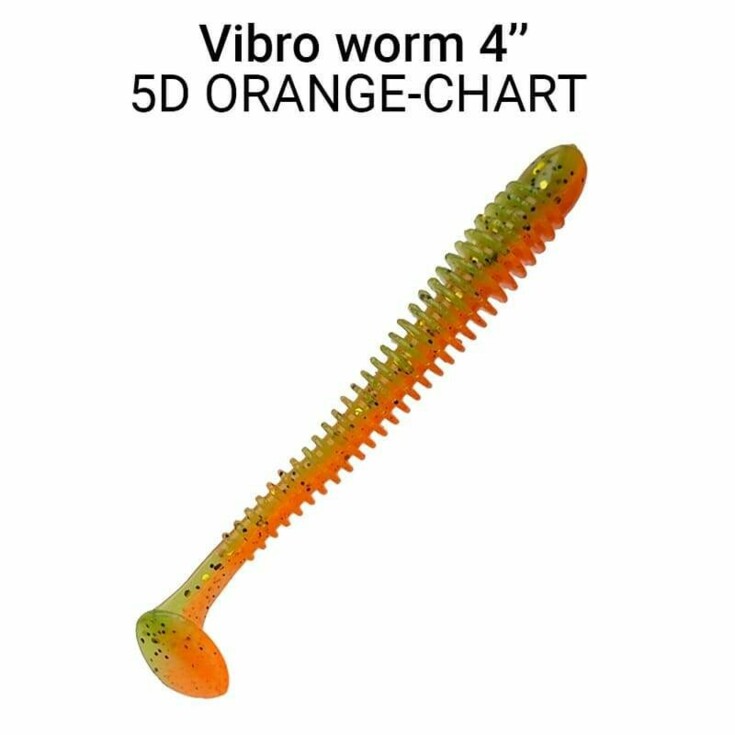 Vibro Worm 10cm 5D orange chart 5ks