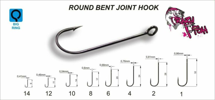 Round Bent Joint Hook vel. 4 - balení 10ks