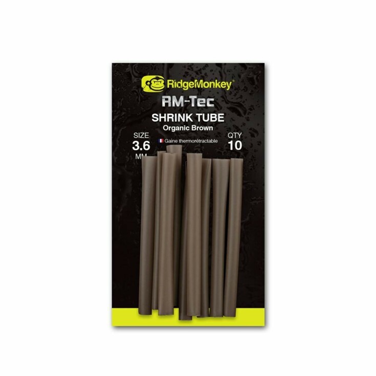 RidgeMonkey: Smršťovací hadička RM-Tec Shrink Tube 3,6mm Organic Brown 10ks