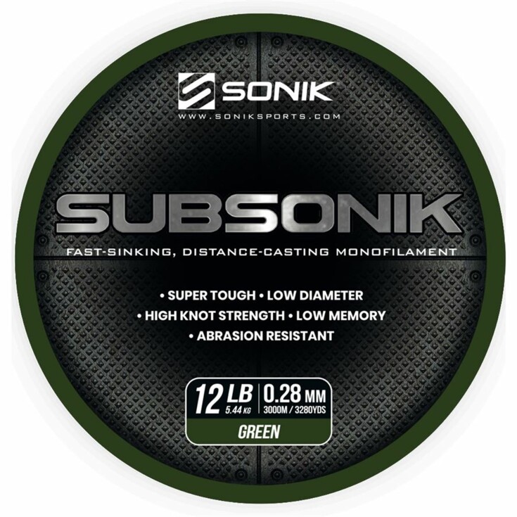 Sonik: Vlasec Subsonik Green 0,28mm 12lb 3000m