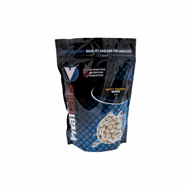 Vitalbaits: Boilie Nutty Crunch White 18mm 1kg