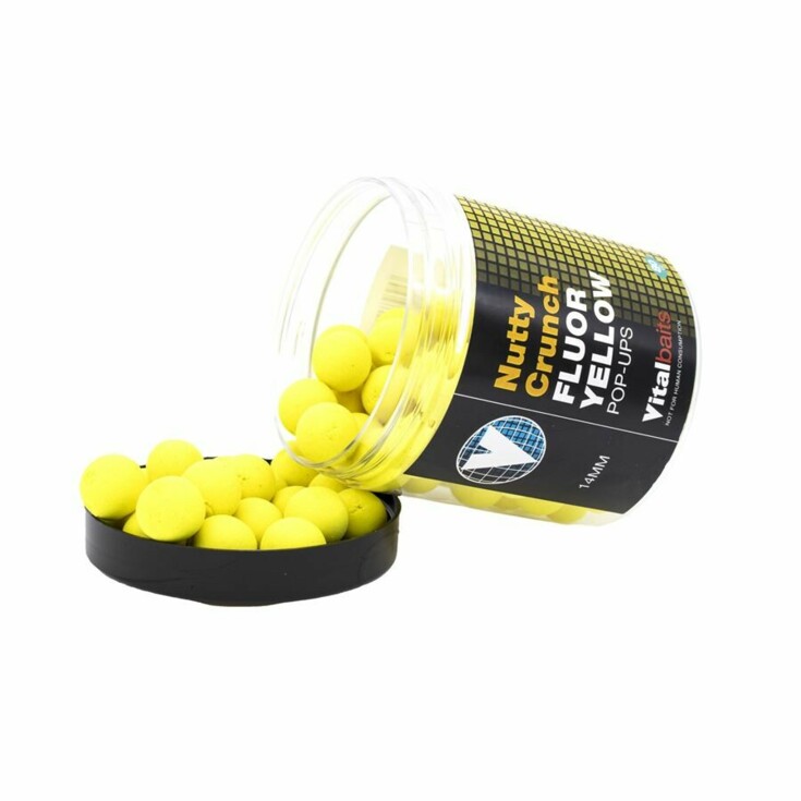 Vitalbaits: Pop-Up Nutty Crunch Fluor Yellow 14mm 80g